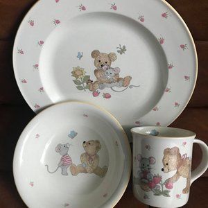 Mikasa Teddy Pattern Three Piece Children Dinner S